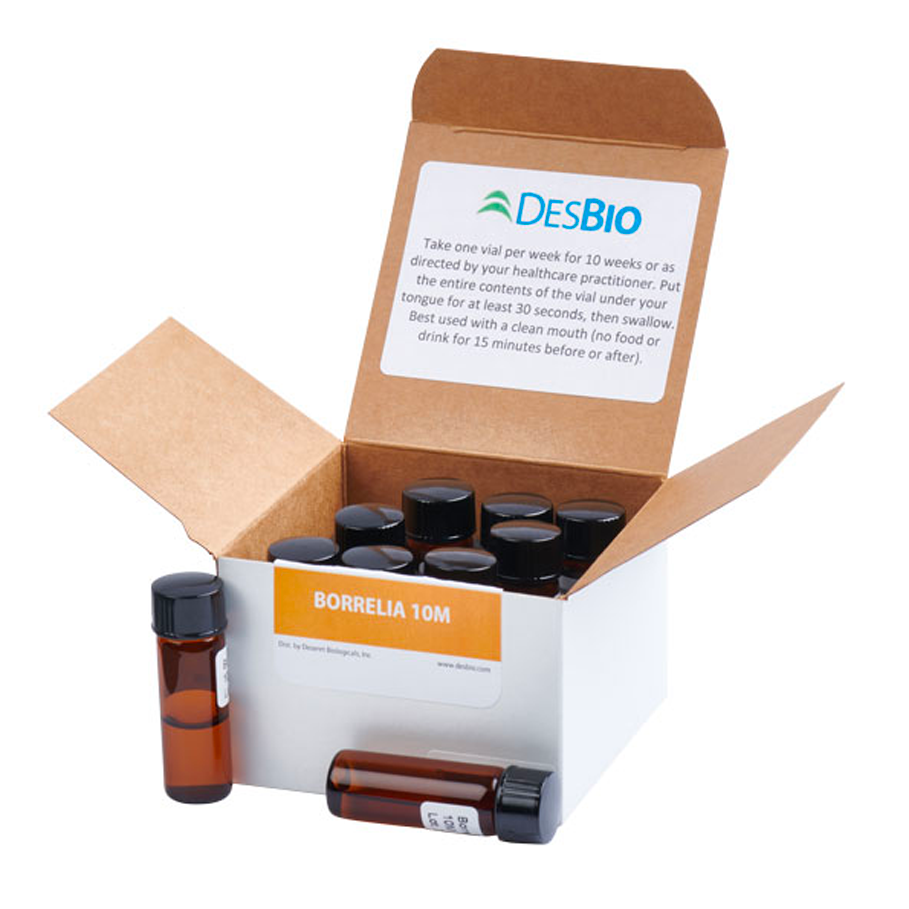 BORR:10M formerly Borrelia Series Therapy 10M (Symptom Relief) by DesBio for the temporary relief of symptoms related to Lyme Disease including rash, fever, chills, fatigue, and joint pain.
