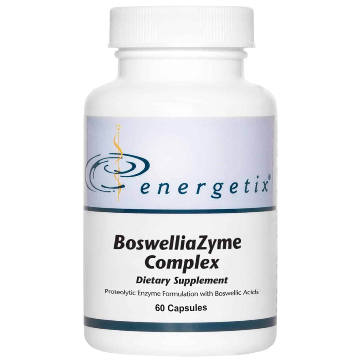 BoswelliaZyme Complex 60 capsules by Energetix, immune support, immune health, normal prostaglandin response, boswellia, proteolytic enzymes, serrapeptase, pancreatin extract, cartilage, joint function