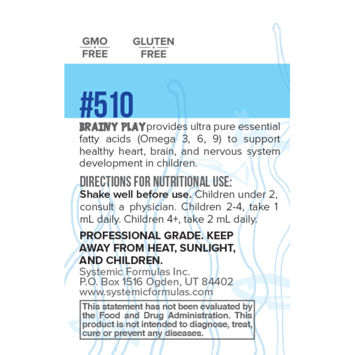 This formula contains ultra pure, essential fatty acids (Omega 3, 6 & 9) balanced for optimal impact for overall health.