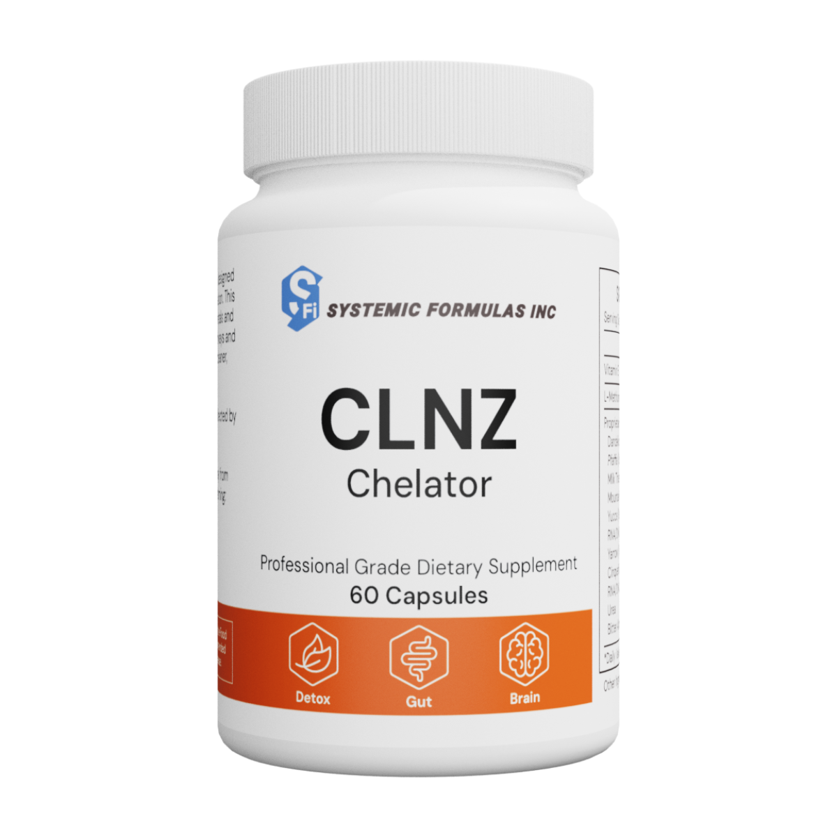 Systemic Formulas CLNZ, CLNZ Chelator, chelation support supplement, liver detox support, lymph drainage supplement, gentle cleansing formula, extracellular matrix support, milk thistle detox, dandelion liver support, professional-grade detox supplement.