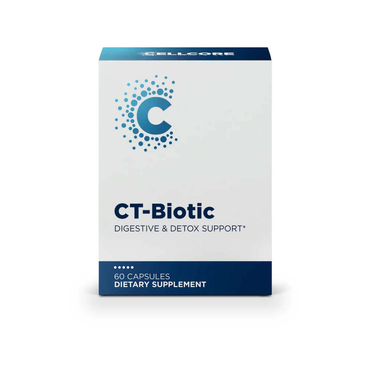 CellCore CT-Biotic probiotic supplement with BioActive Carbon for digestive and detox support, 60 capsules
