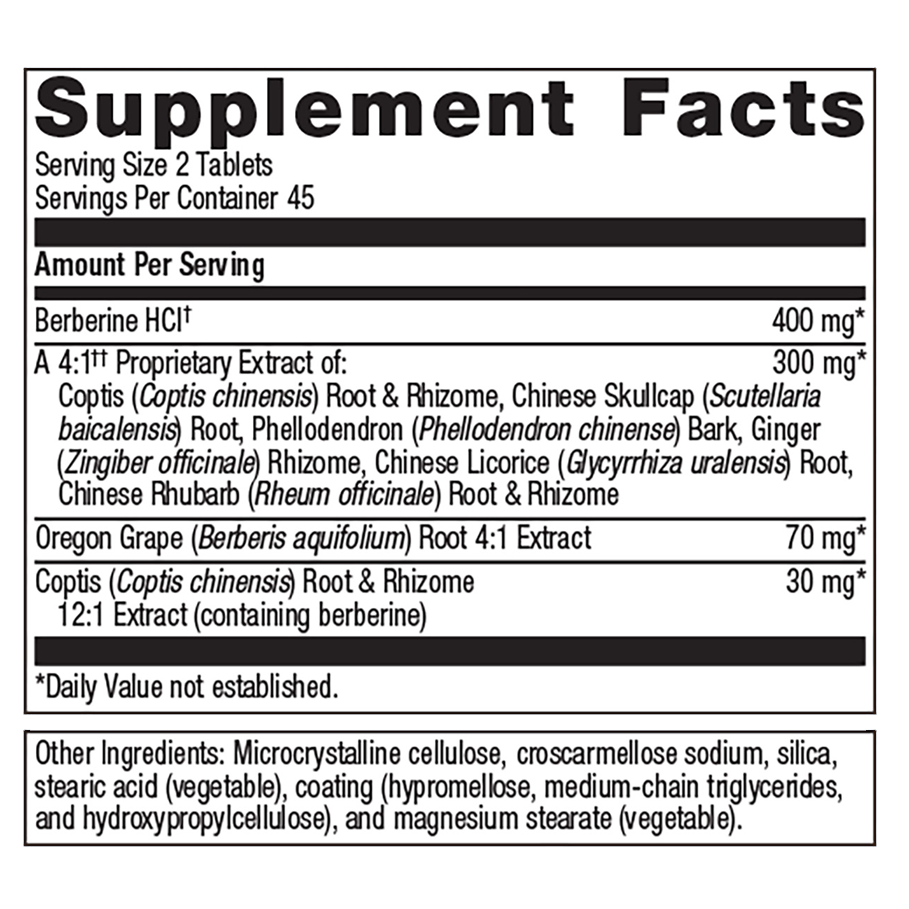 CandiBactin-BR 90 Tablets by Metagenics Ingredients Label