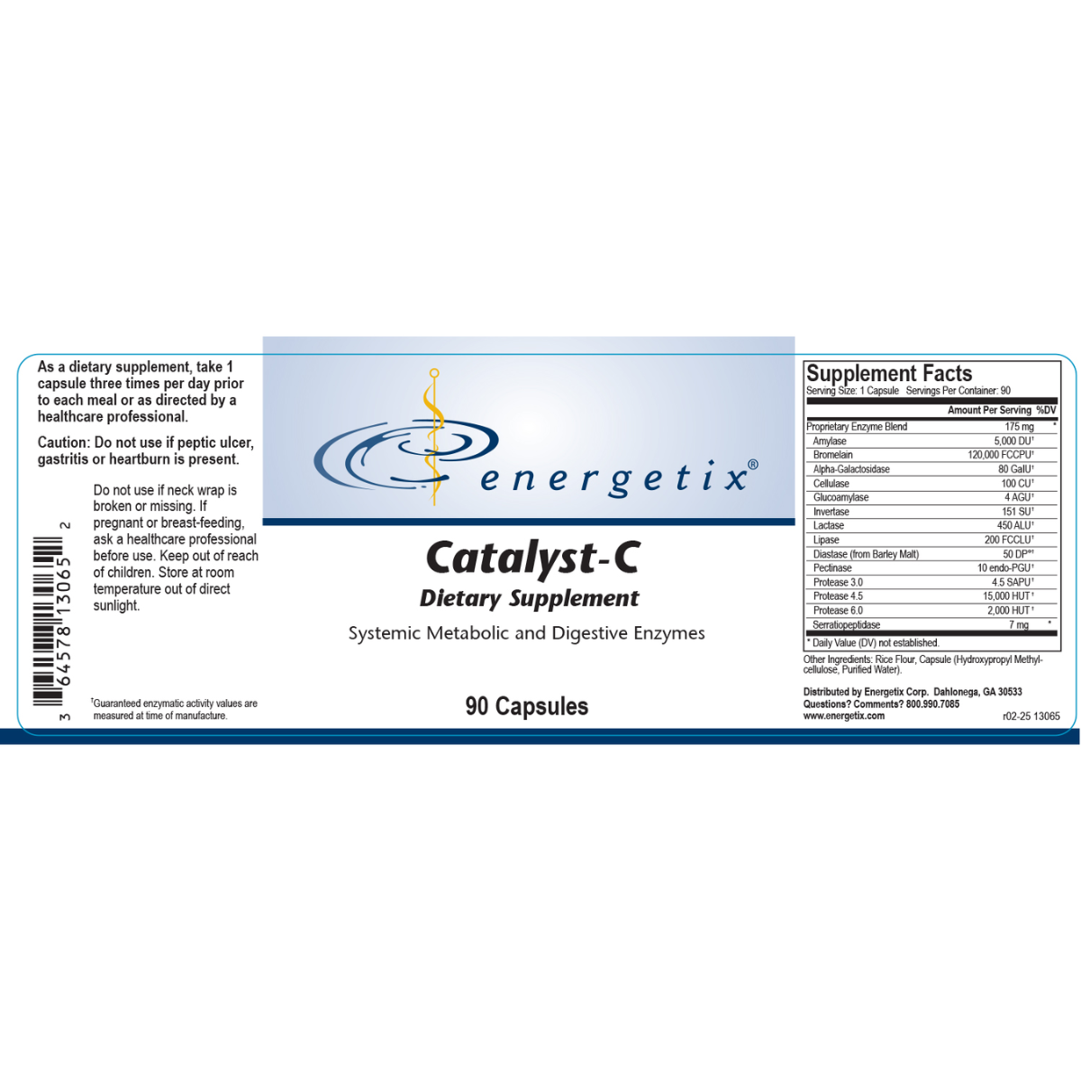 Energetix Catalyst-C dietary supplement label on a white background