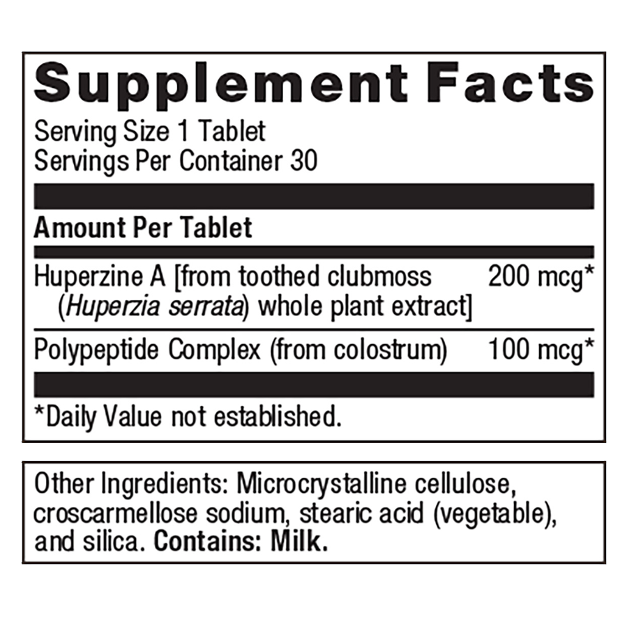 Ceriva by Metagenics Ingredients Label