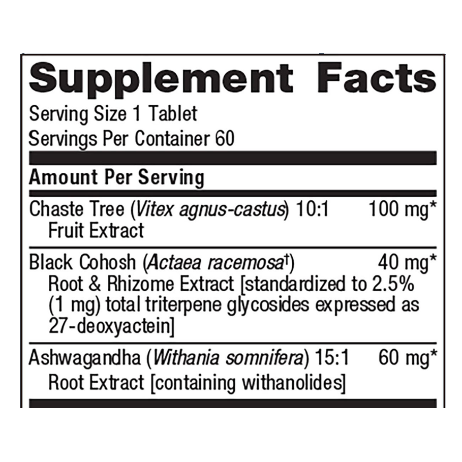 Chasteberry Plus by Metagenics Ingredients Label