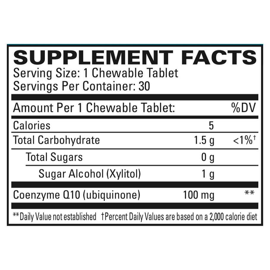 CoQ10 by EuroMedica Ingredients Label