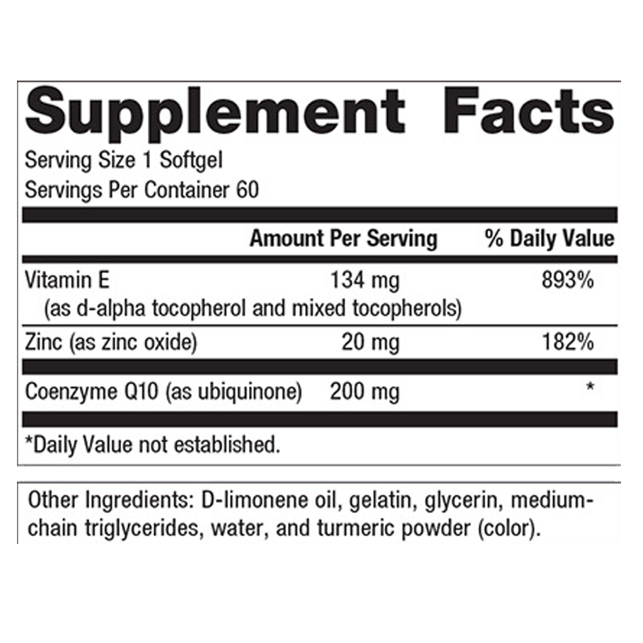 CoQ10 ST-200  by Metagenics Ingredients Label