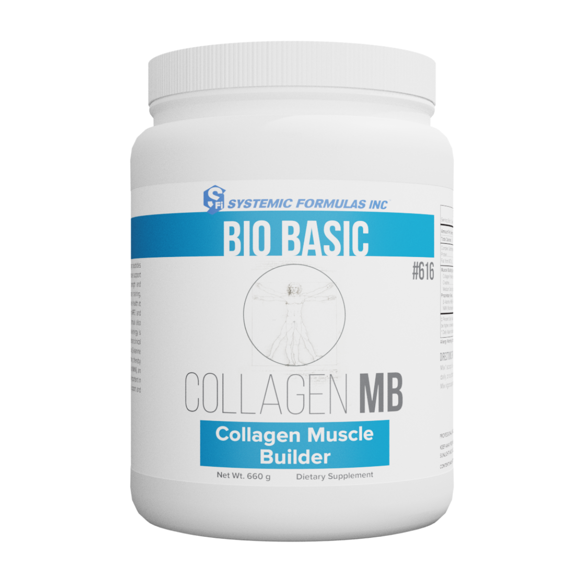 Systemic Formulas Collagen MB, Collagen Muscle Builder, muscle collagen supplement, collagen creatine powder, lean muscle support, HMB supplement, beta-alanine supplement, NMN collagen, mitochondrial energy support, professional-grade muscle support.