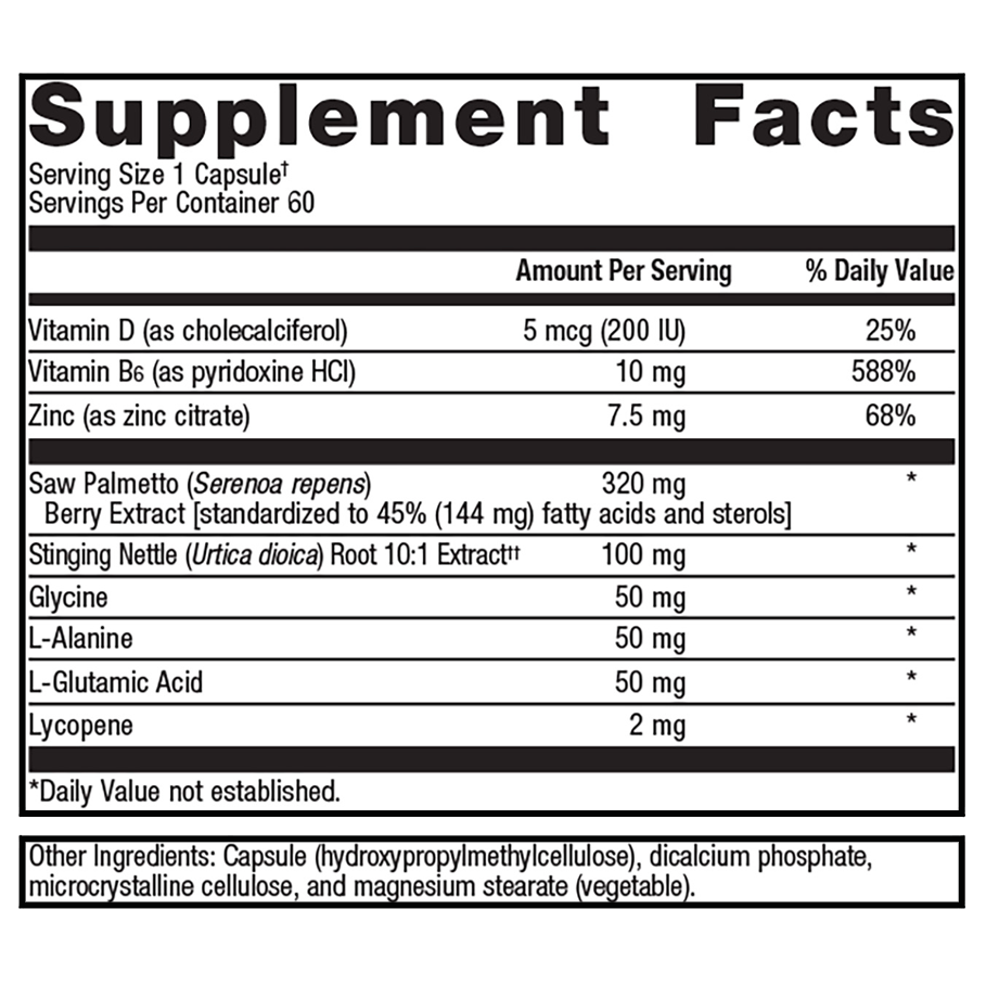 Concentrated Ultra Prostagen by Metagenics Ingredients Label
