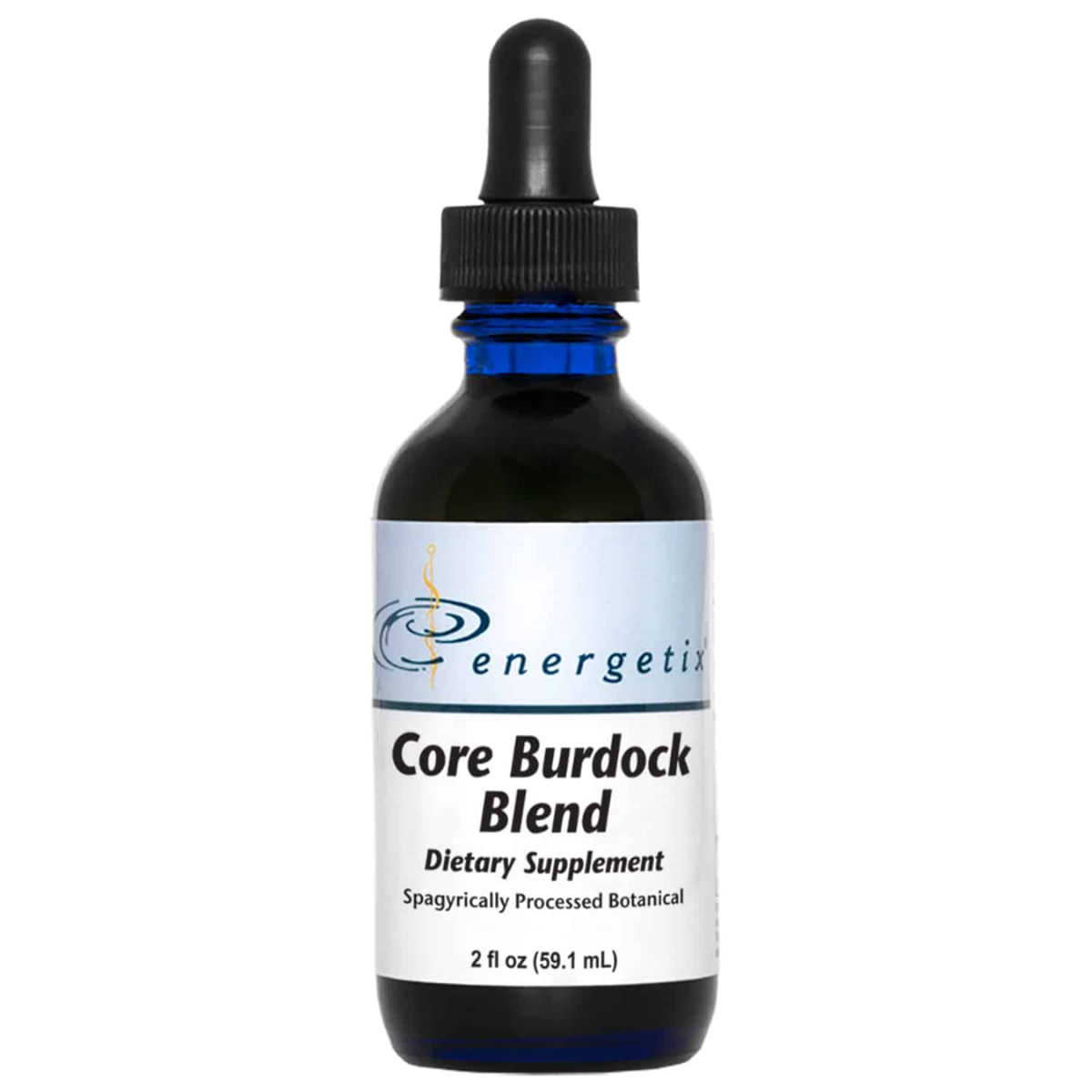 Core Burdock Blend is a spagyrically processed botanical blend featuring burdock root (Arctium lappa), sheep sorrel, slippery elm bark, and Chinese rhubarb root to support normal red blood cell production, normal liver function, and immune support.