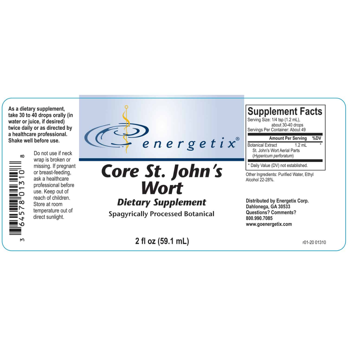 Core St. John’s Wort is a spagyrically processed botanical extract of Hypericum perforatum (St. John’s Wort) that helps maintain normal neuroendocrine function, healthy serotonin levels, and mood balance.*