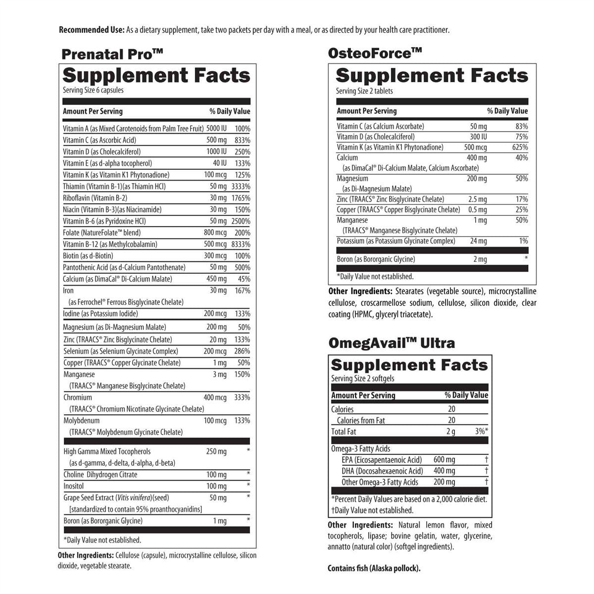 Prenatal Pro Essential Packets by Designs for Health