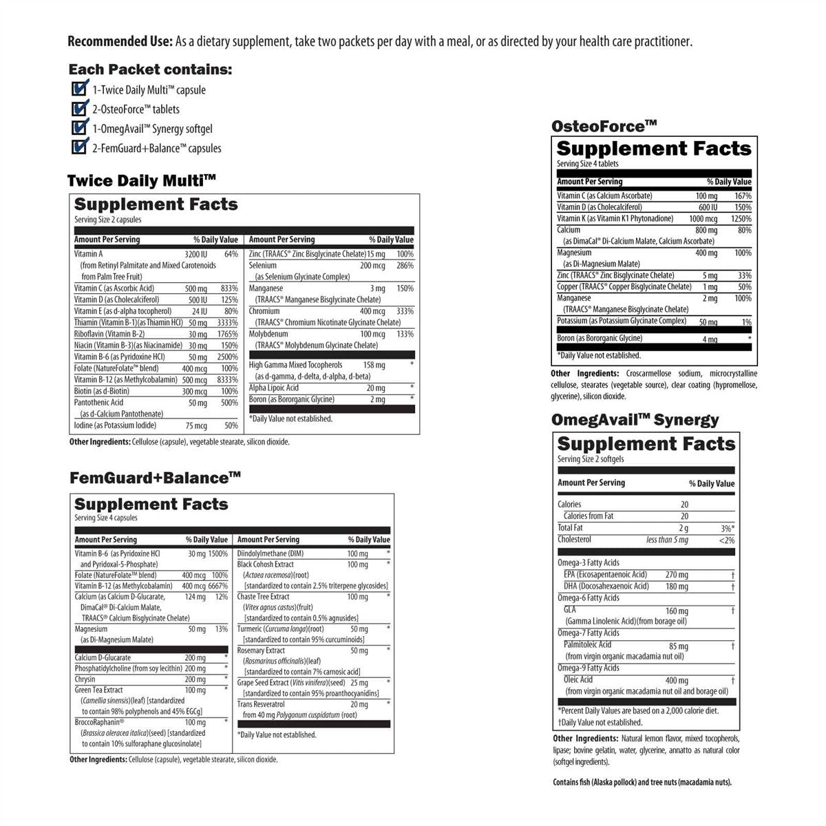 Women's Twice Daily Essential Packets by Designs for Health