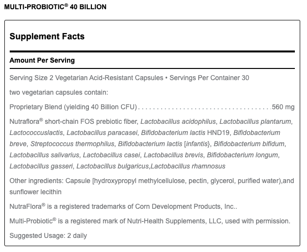 MULTI-PROBIOTIC 40 BILLION CAP by Douglas Labs