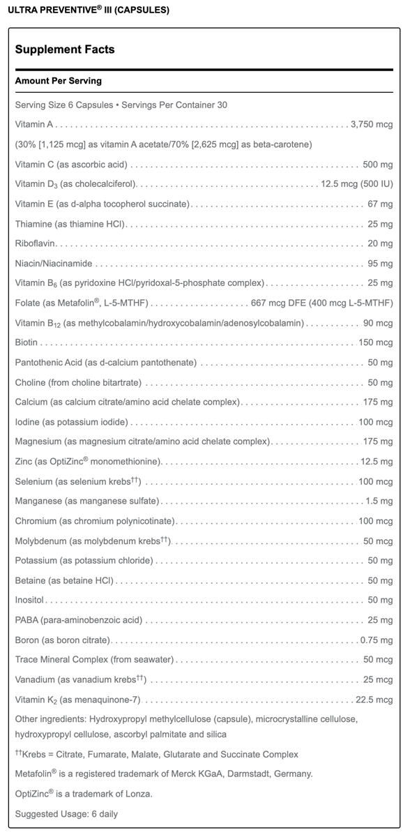ULTRA PREVENTIVEÂ® III (CAPSULES) by Douglas Labs