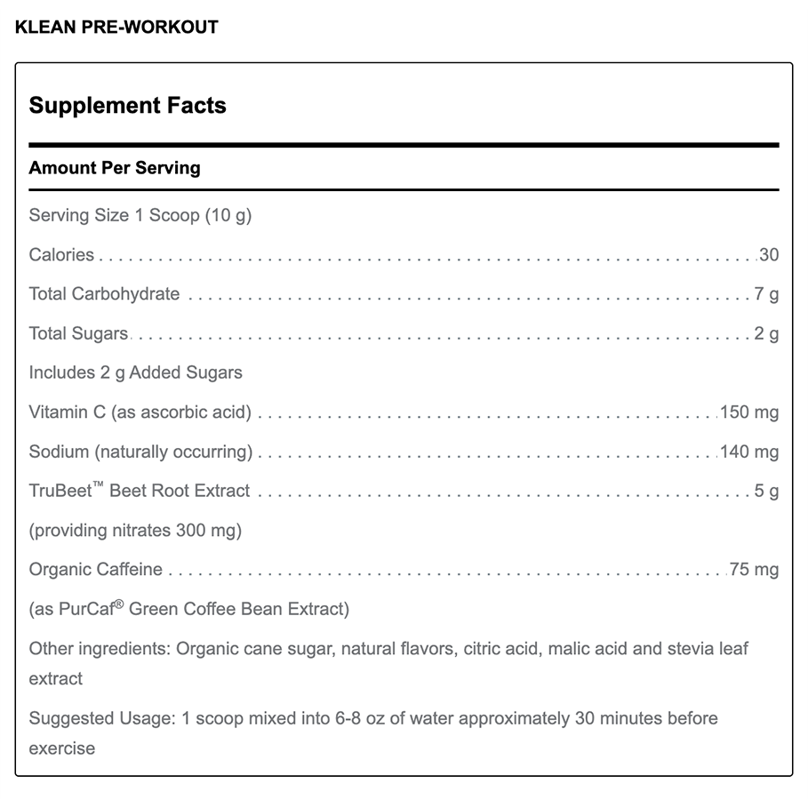 KLEAN Pre-Workout by Douglas Labs