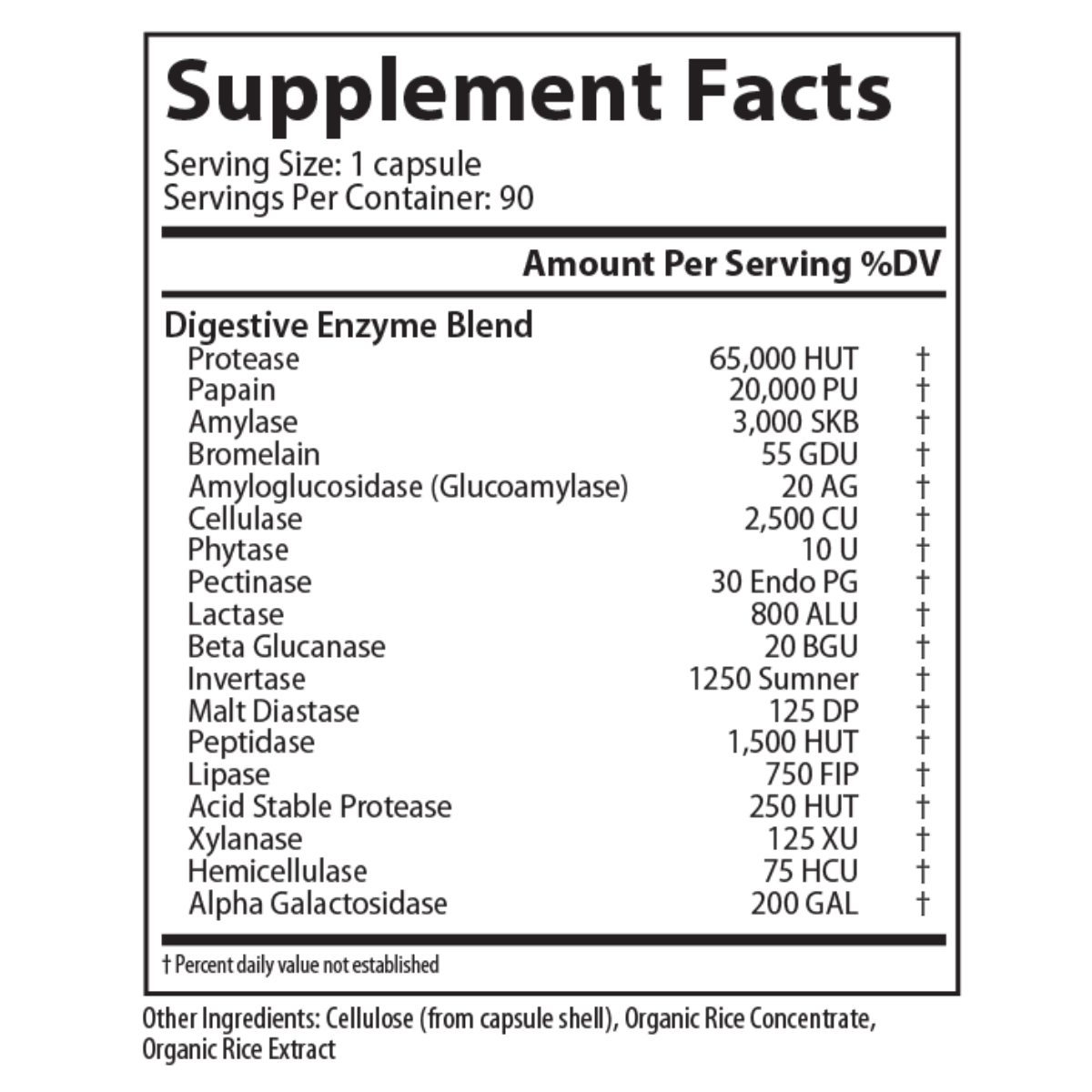 Digestaze by DesBio is a concentrated, broad-spectrum, vegetarian-source enzyme supplement for the support of healthy digestion of macronutrients.