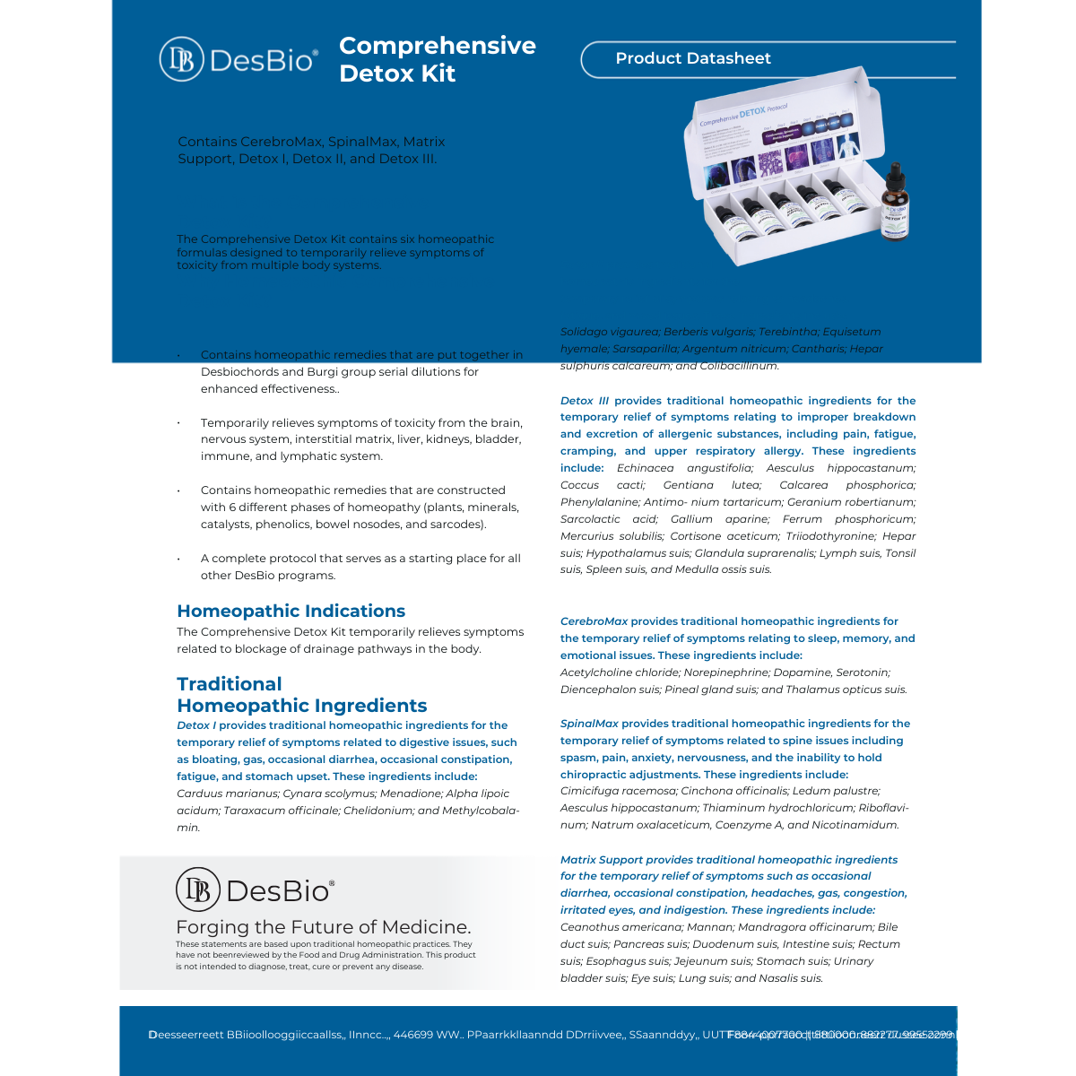 Comprehensive Detox Kit by DesBio (6 Part Homeopathic Detox Kit) for detoxification a full body detox