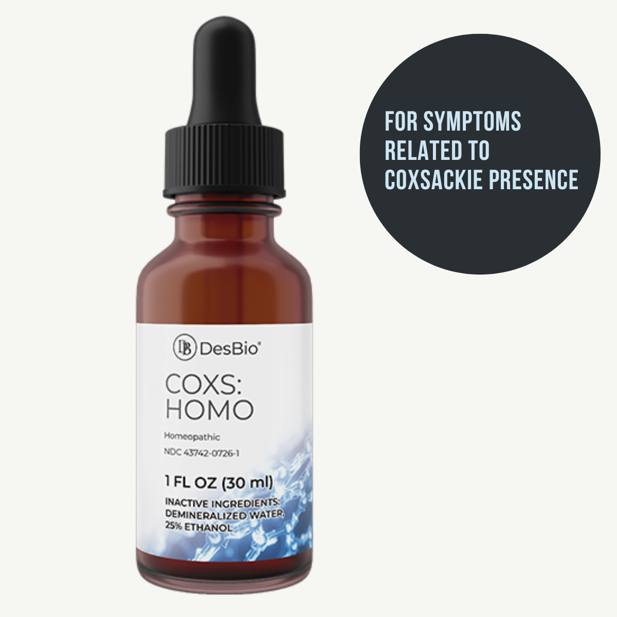 COXS:HOMO (formerly Coxsackie Homochord) by DesBio for the temporary relief of symptoms related to Coxsackie presence