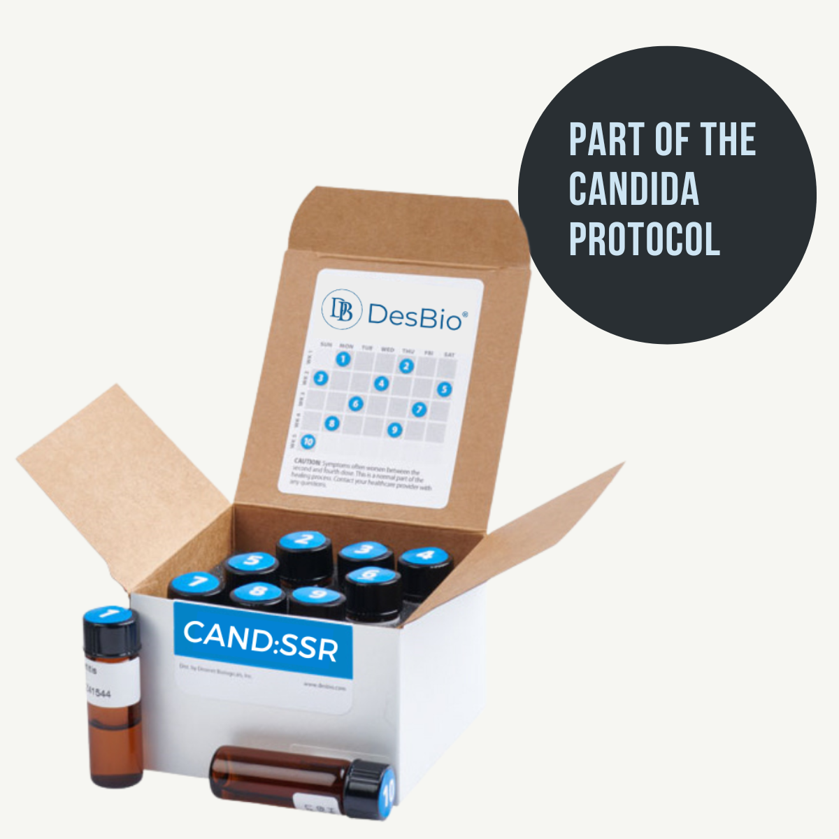 CAND:SSR (formerly Candida Albicans Series Therapy) by DesBio for candida support. part of the candida protocol.