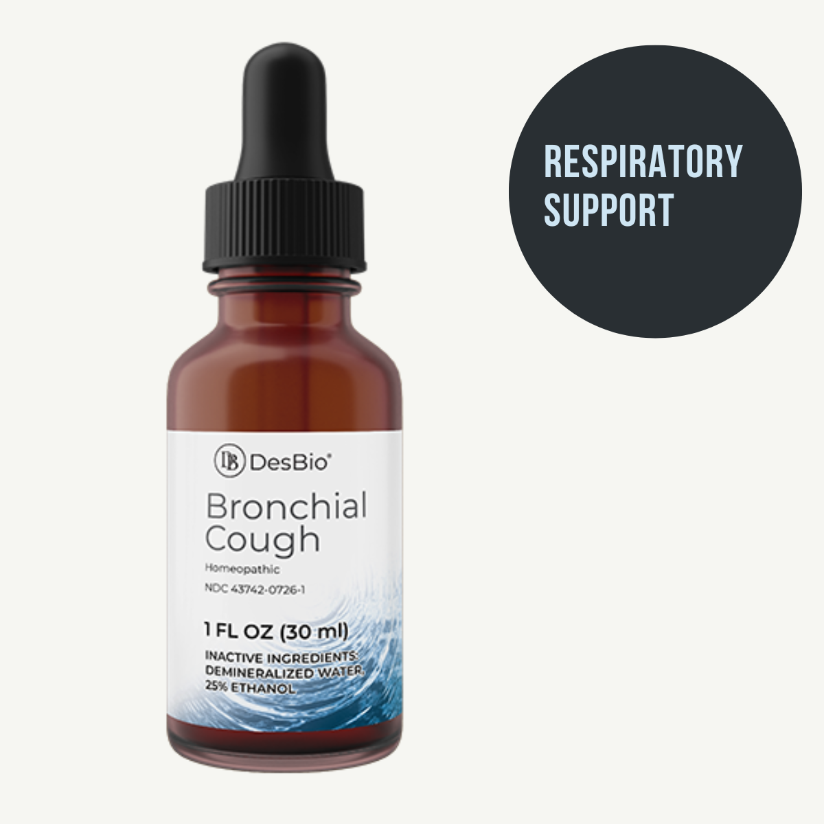 Bronchial Cough by DesBio temporarily relieves coughs associated with colds, upper respiratory infections, and allergies.
