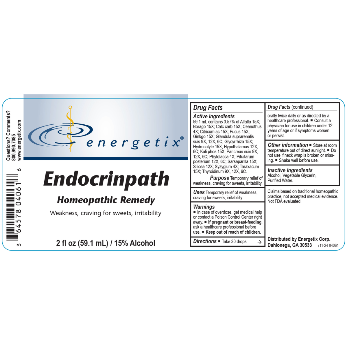 Endocrinpath is a homeopathic combination formula for symptoms related to the endocrine system.
