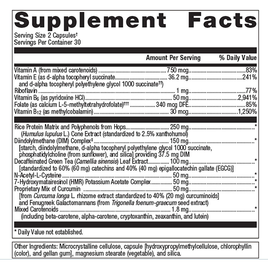 EstroFactors by Metagenics Ingredients Label