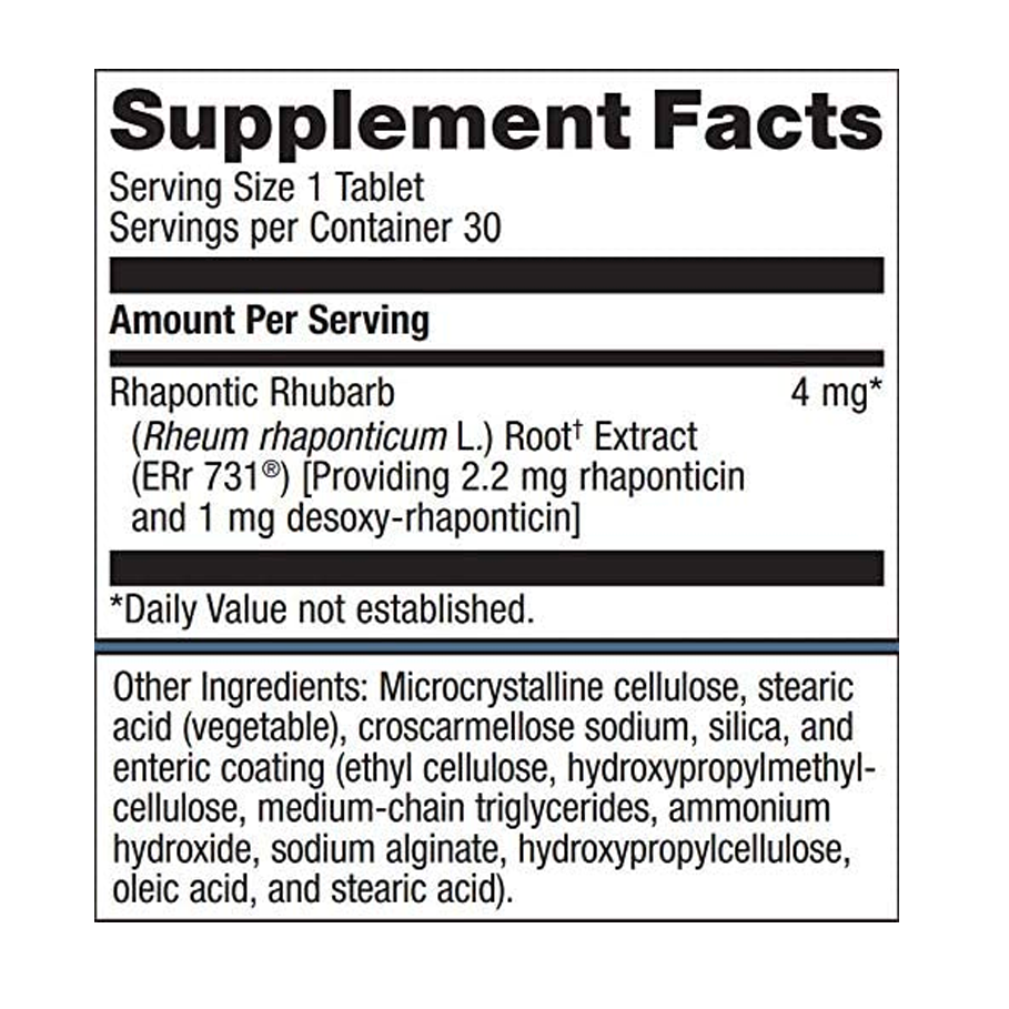 Estrovera by Metagenics Ingredients Label