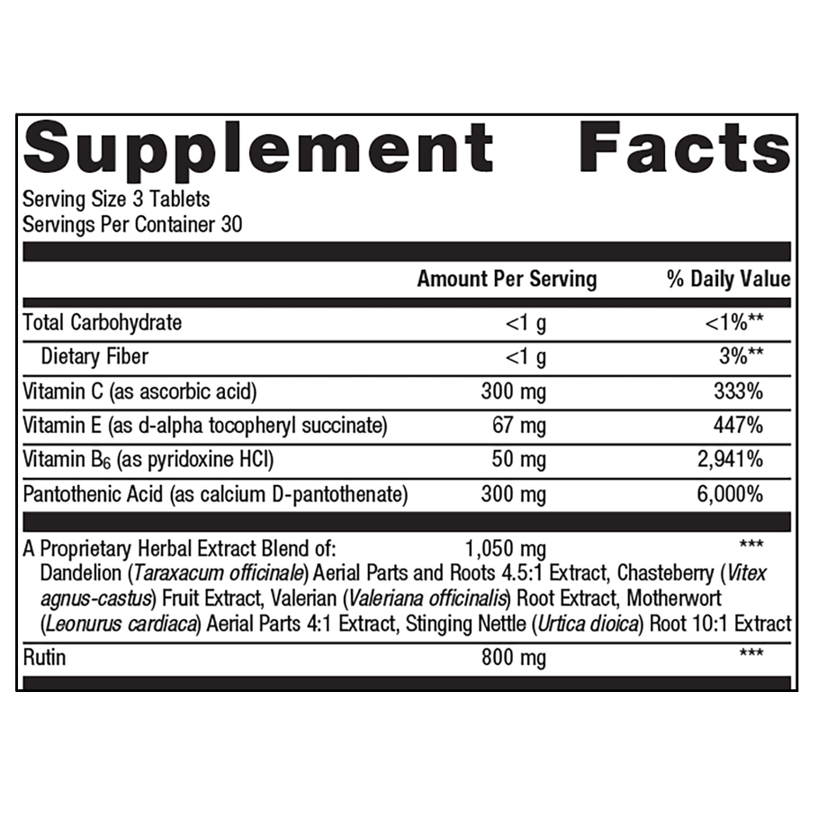 Fem EstroPlex by Metagenics Ingredients Label