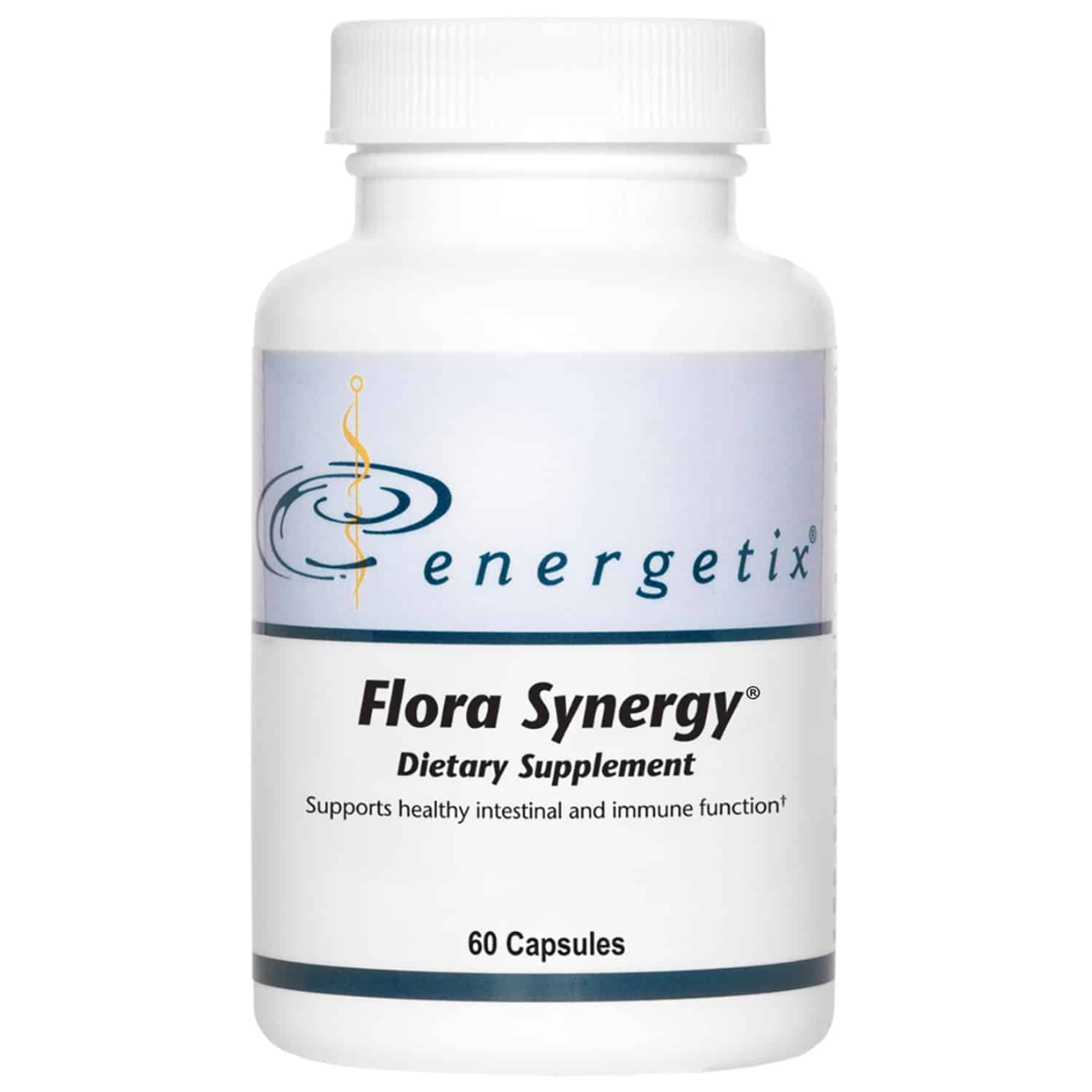Flora Synergy® contains the spore form probiotic Bacillus coagulans and prebiotic fructooligosaccharides (FOS) to help support normal immune and digestive response.