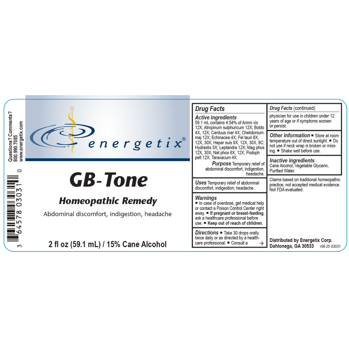 GB-Tone is a homeopathic combination formula for gallbladder symptoms. As a part of the biliary tree, the gallbladder plays an important role in digestion, particularly the digestion of fats.