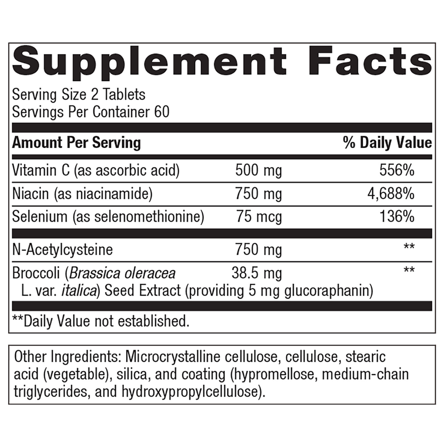 GlutaClear by Metagenics Ingredients Label