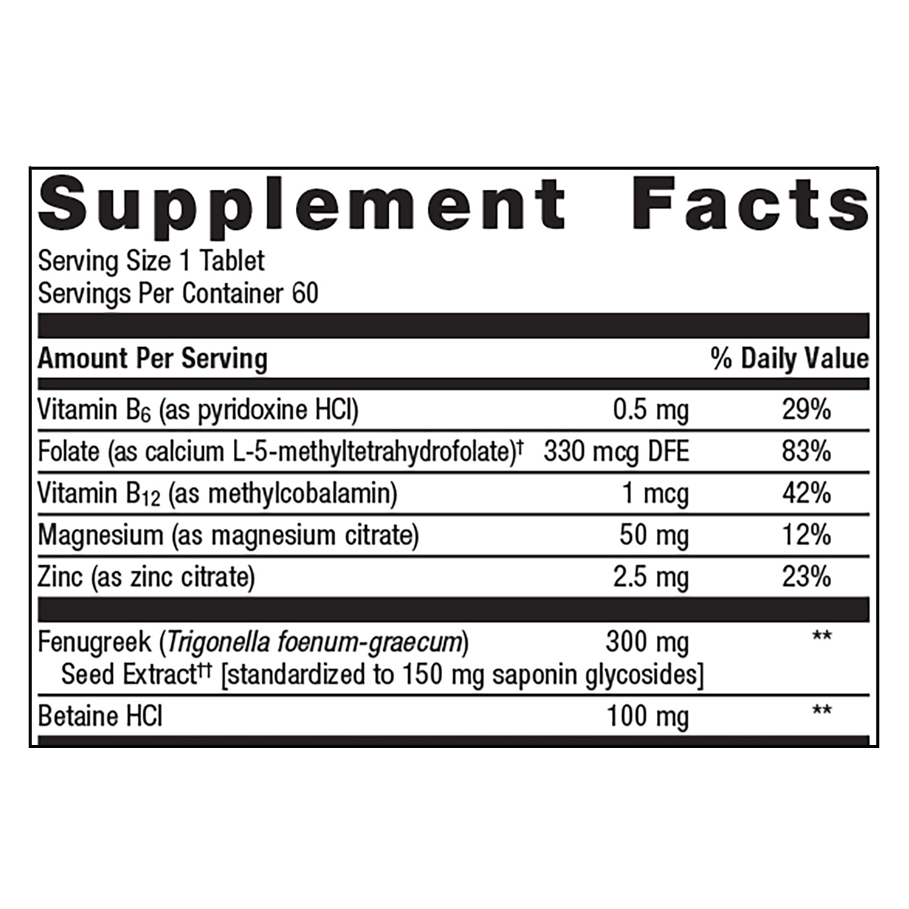 HerSynergy by Metagenics Ingredients Label