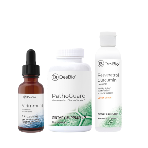 I’m Sick Acute Viral Bundle by DesBio with immune support, antioxidant, and gastrointestinal support formulas.