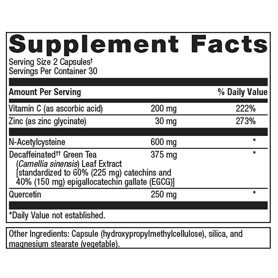 Immune Active by Metagenics Ingredients Label