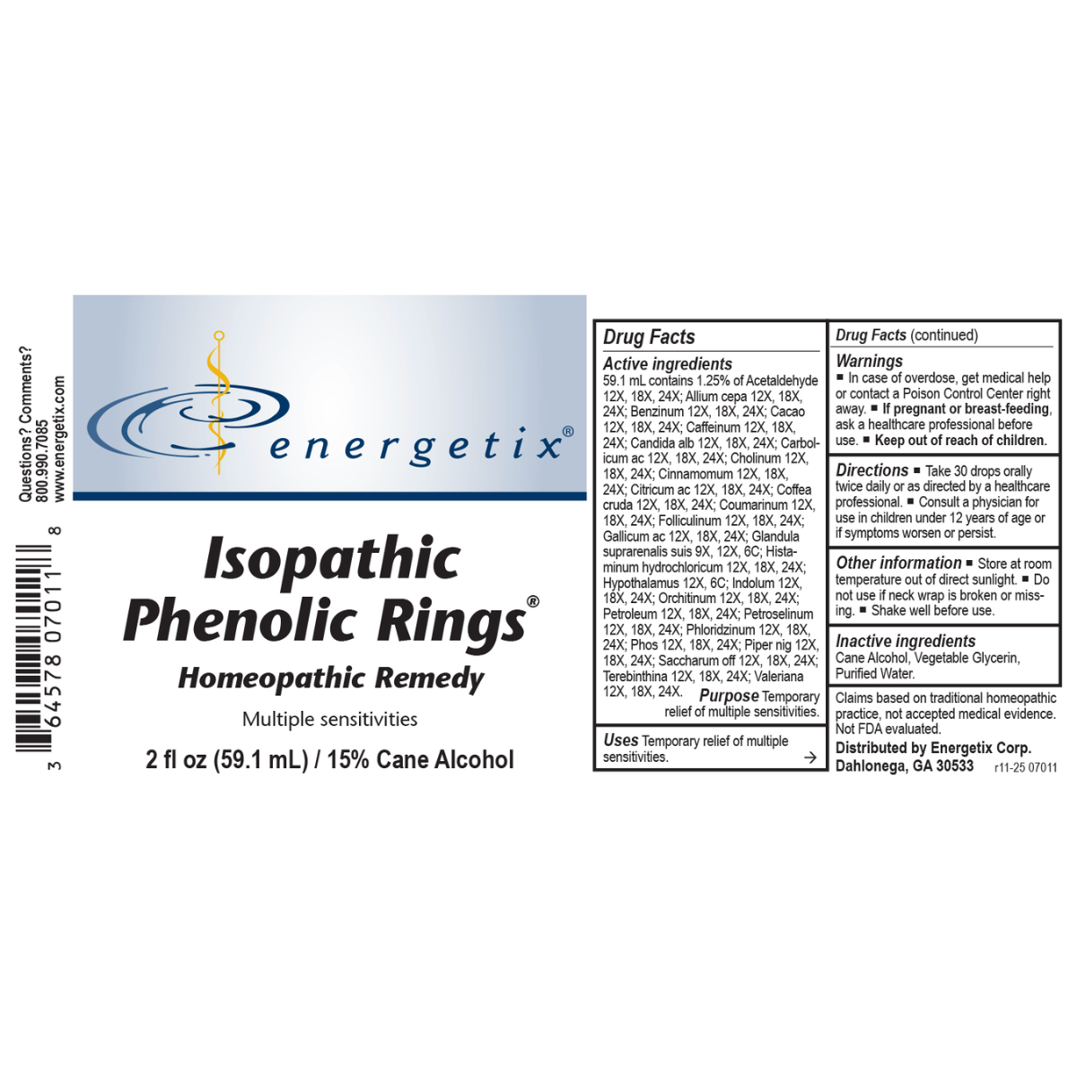 Isopathic Phenolic Rings® is a homeopathic combination formula for symptoms indicating multiple sensitivities.