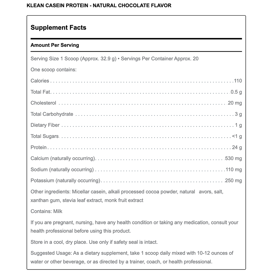 KLEAN Casein Protein (Natural Chocolate Flavor) by Douglas Labs
