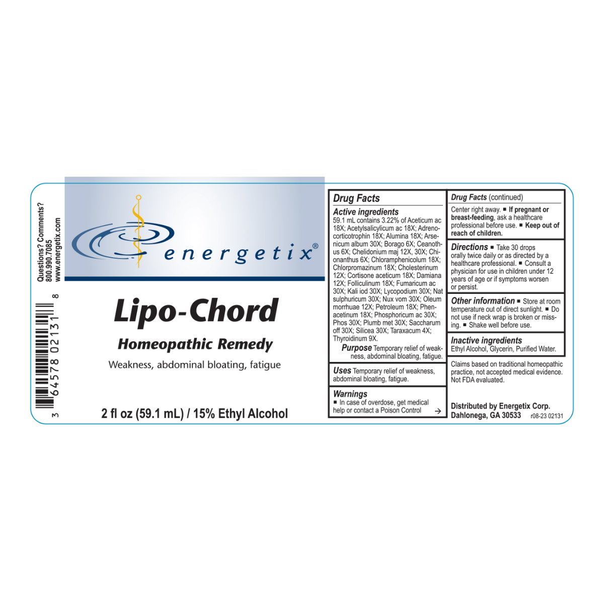 Lipo-Chord is a homeopathic combination formula for symptoms associated with toxic load of fatty tissues. 