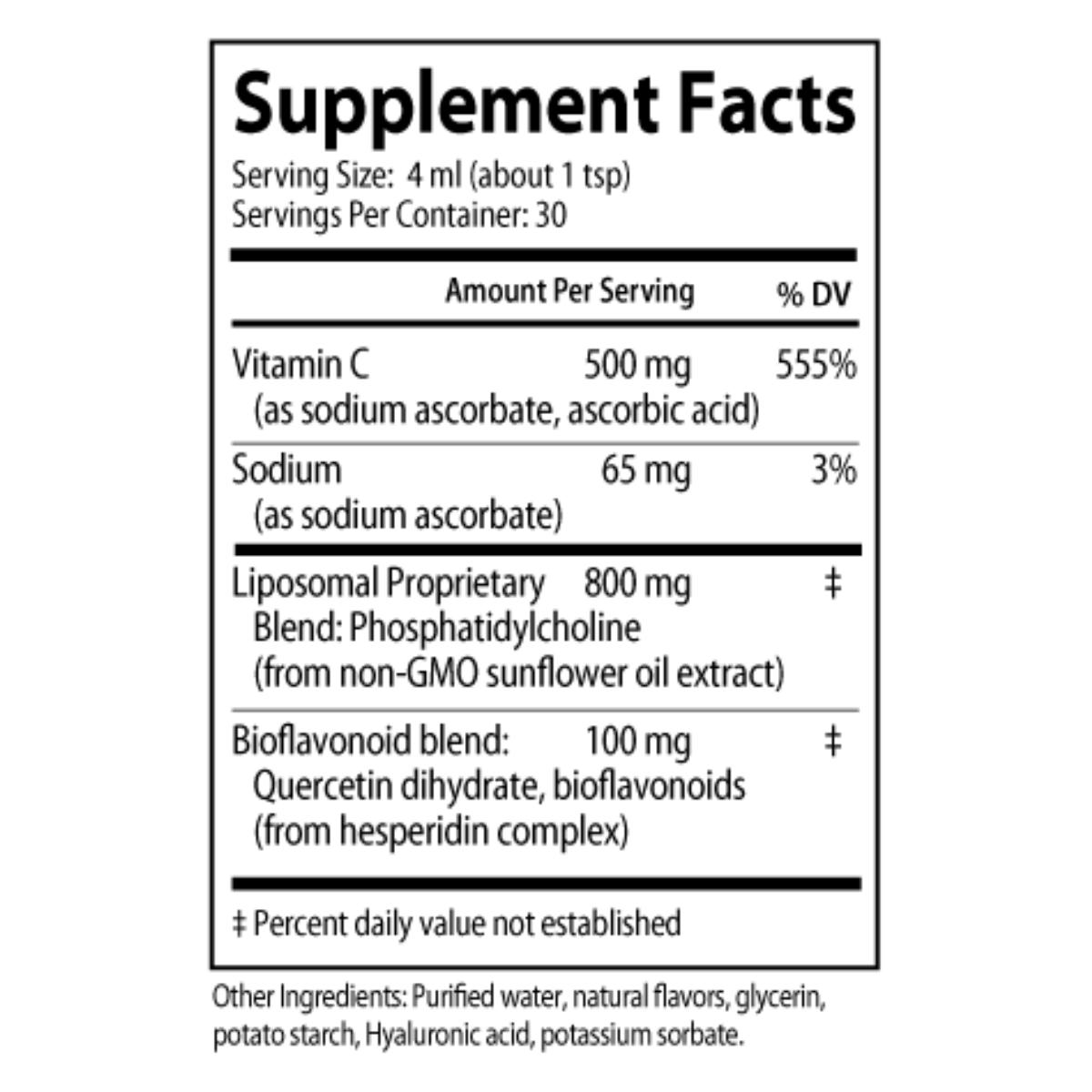 Liposomal Bio-Quercetin  provides an effective dose of vitamin C and bioflavonoids in a natural and pure phosphatidylcholine liposomal delivery system. This highly absorbable combination of nutrients will help to support immune function and antioxidant activity.