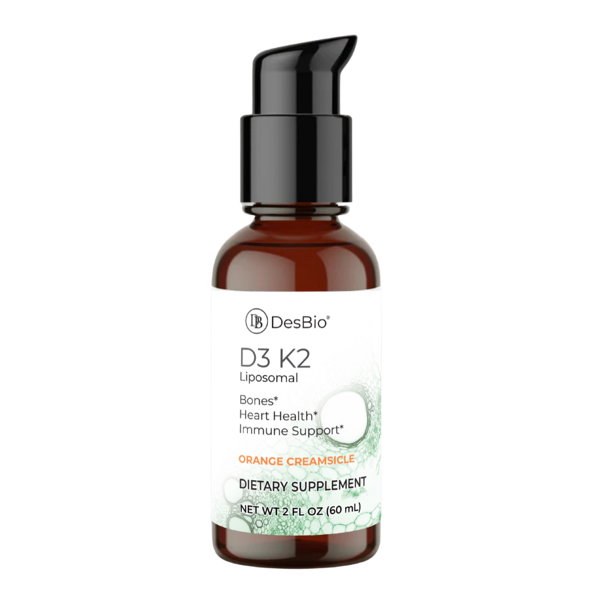 Liposomal D3 K2 is a balance of vitamins D3 and K2 in a form that is readily absorbed and utilized by the body.