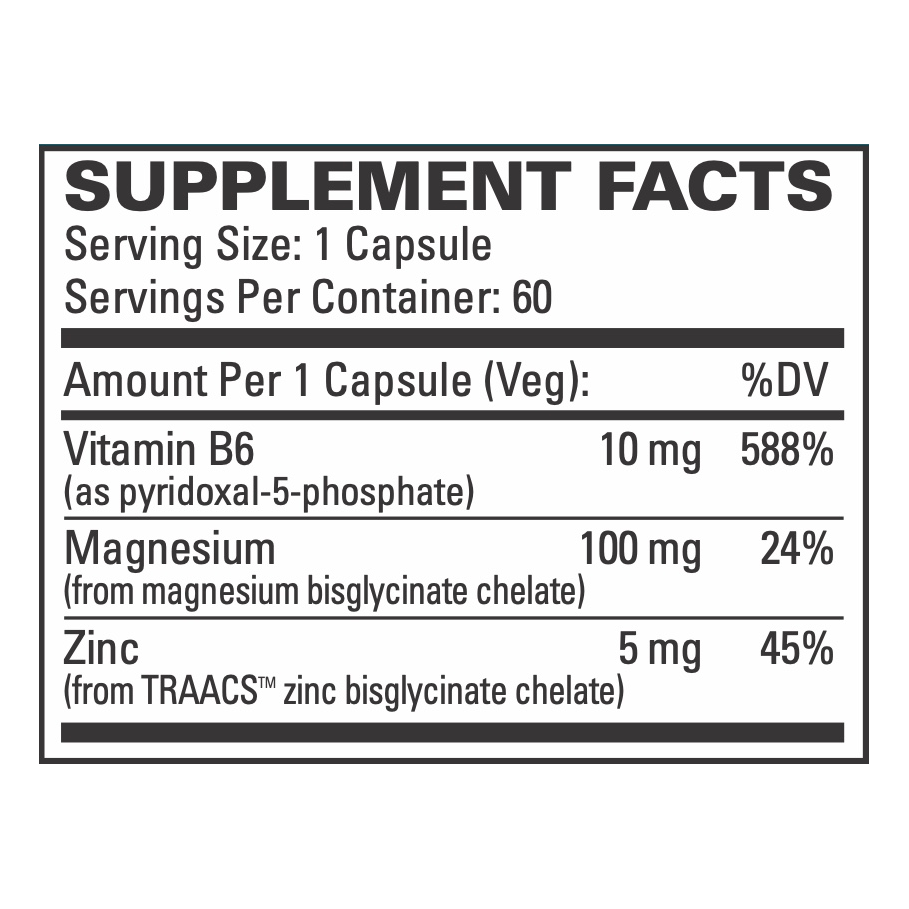 Magnesium + P-5-P by EuroMedica Ingredients Label