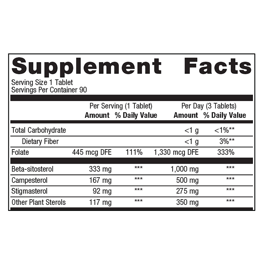 Meta-Sitosterol 2.0 by Metagenics Ingredients Label