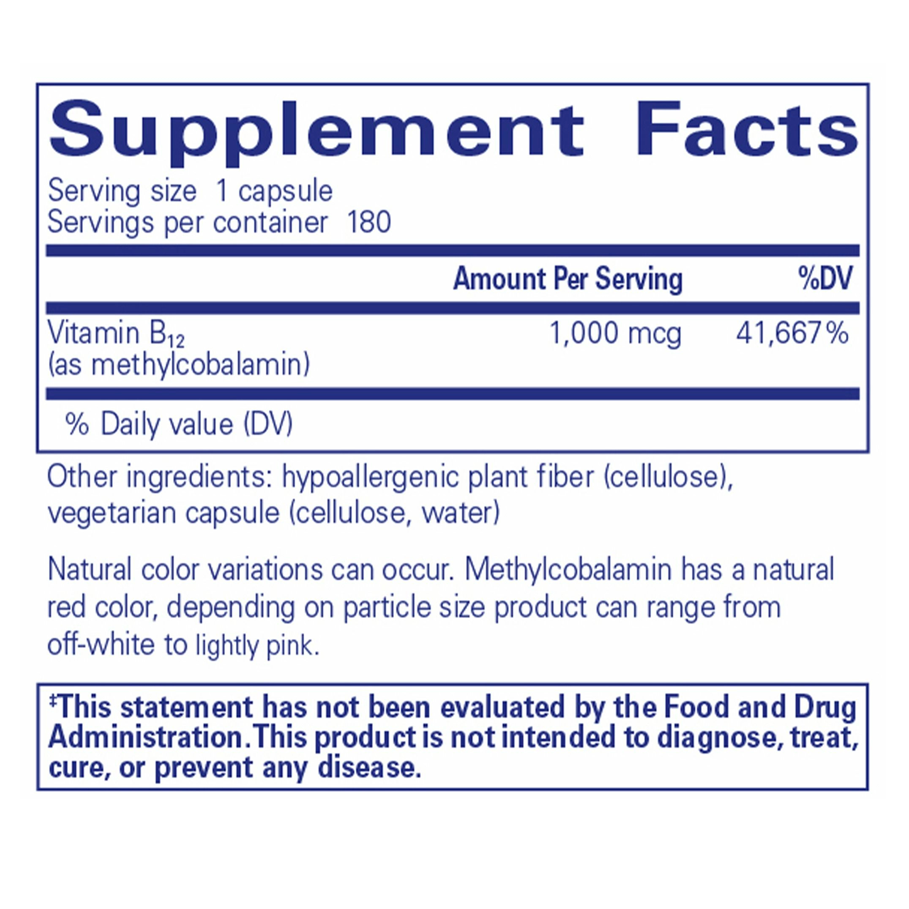 Methylcobalamin by Pure Encapsulations (180 capsules)