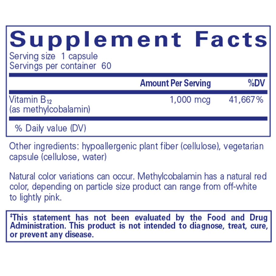 Methylcobalamin by Pure Encapsulations (60 capsules)