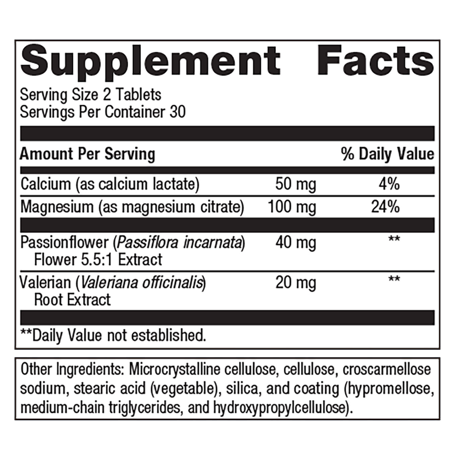 MyoCalm by Metagenics Ingredients Label