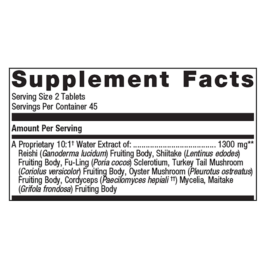 Mycotaki by Metagenics Ingredients Label