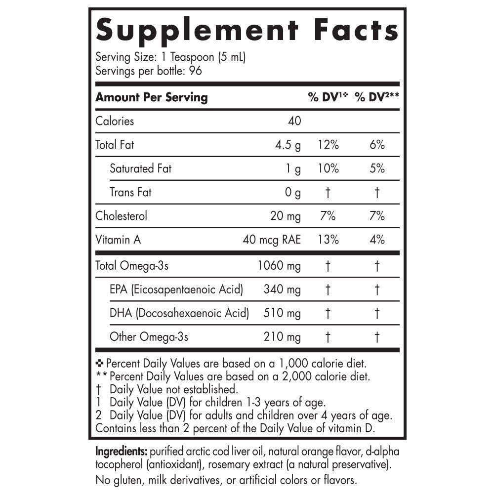 Arctic Cod Liver Oil 16 Fl. Oz. Orange by Nordic Naturals