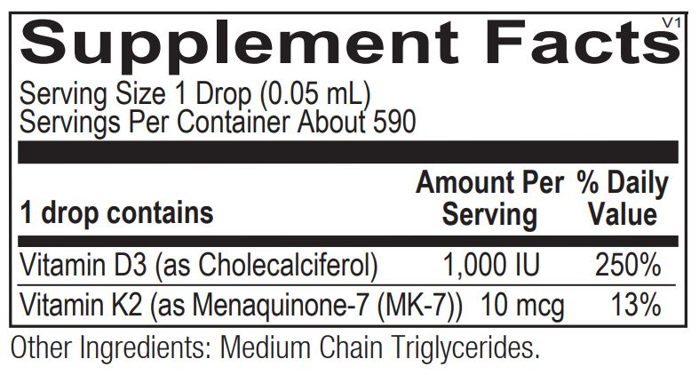 Liquid Vitamin D3 with K2  by Ortho Molecular