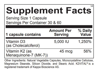 Vitamin K2 with D3 (60 ct) by Ortho Molecular