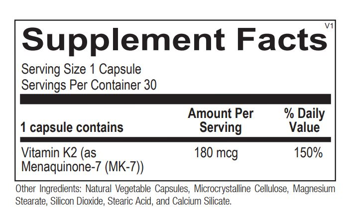 Vitamin K2 180mcg by Ortho Molecular